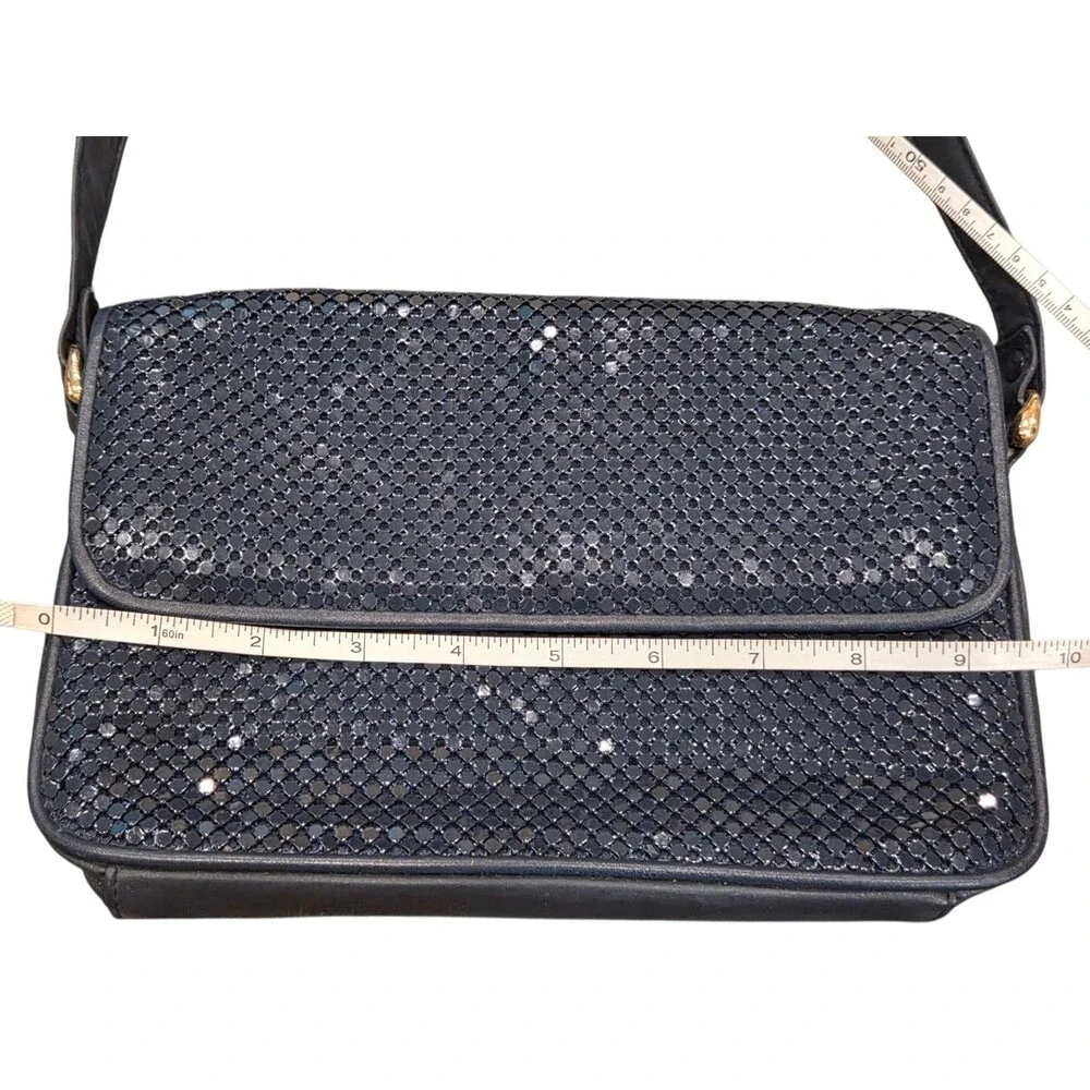 Vintage 70s/80s Whiting and Davis MCM Black Metal Mesh Shoulder Bag
